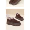 Women's Suede Winter Snow Boots Slip-On, Faux Fur Lined Warm Ankle Booties, Water-Resistant Casual Comfort Shoes Non-Slip Sole