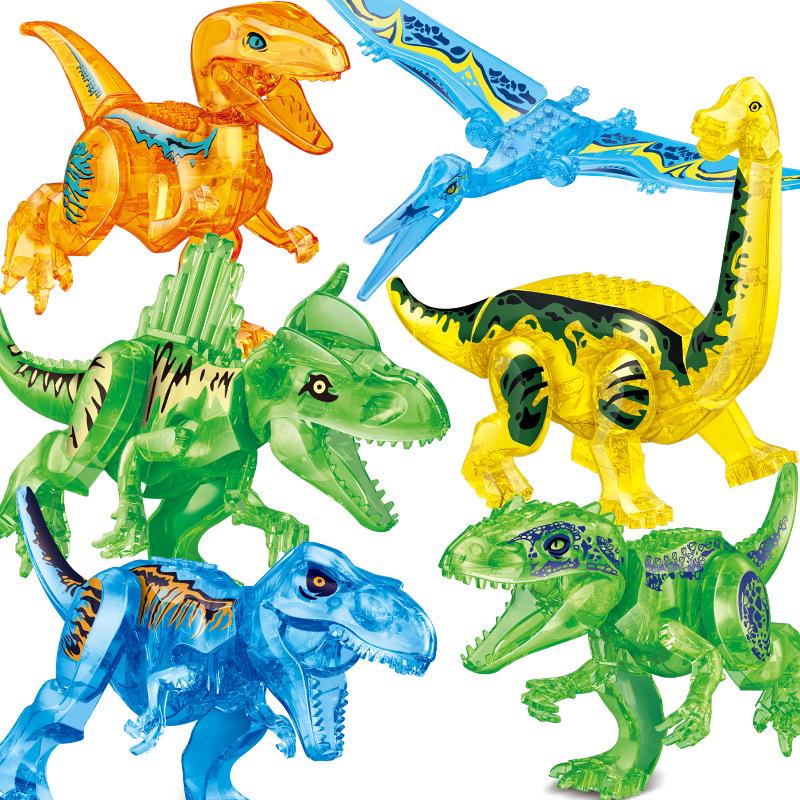 Jurassic Dinosaur Building Blocks: Assembled T. Rex, Brachiosaurus, Carnotaurus, Dilophosaurus