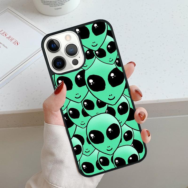 Sky Aliens UFO Astronauts Lovely Phone Case For iPhone 17 Air 11 12 13 14 15 16 Pro Max Cover For iPhone 17 Air Max Plus