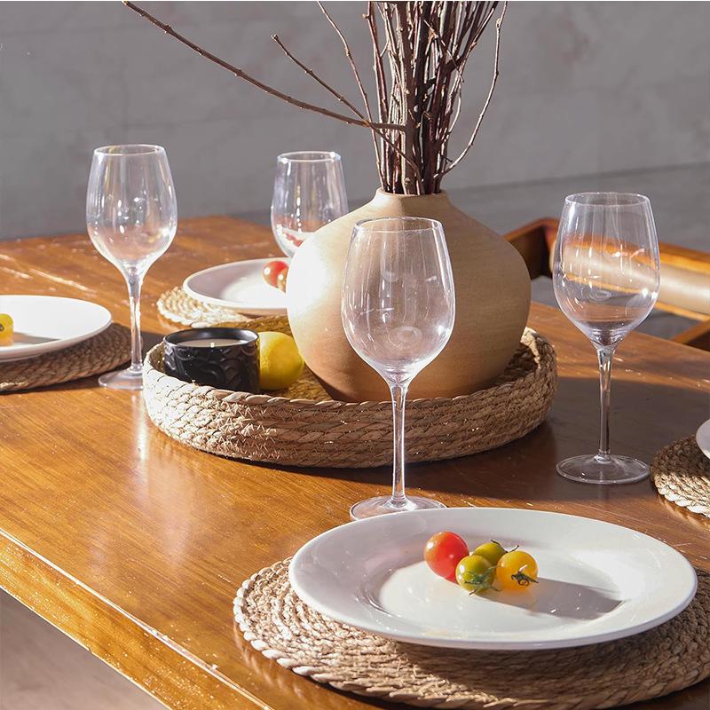 Cattail Handwoven Placemat Set: Includes Tray, Pot Holder, Casserole Mat, Plate Mat, and Coaster.