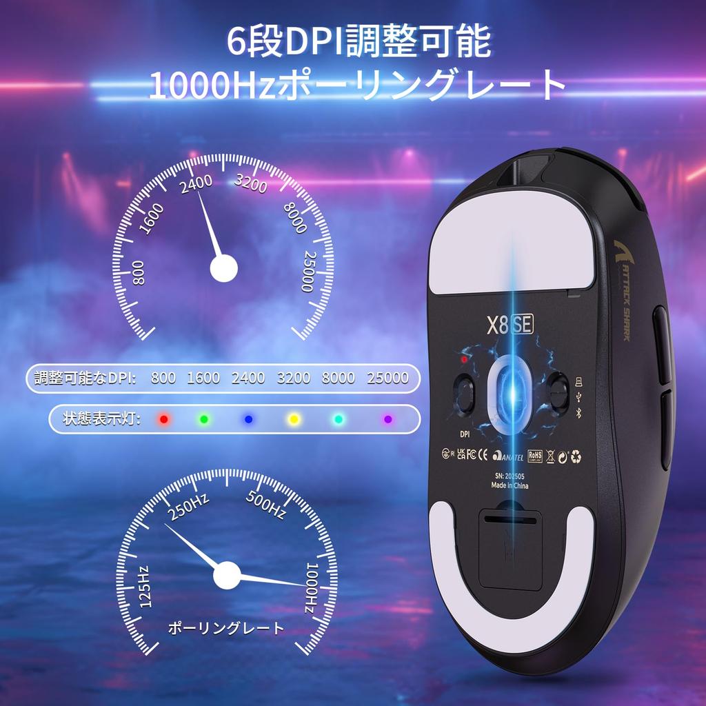 ATTACK SHARK X8SE Gaming Mouse with and BK52820 PAW3311 High High Low Up To 80 Million Switch 40G 500mAh Ergonomic Design for To Technical Standards