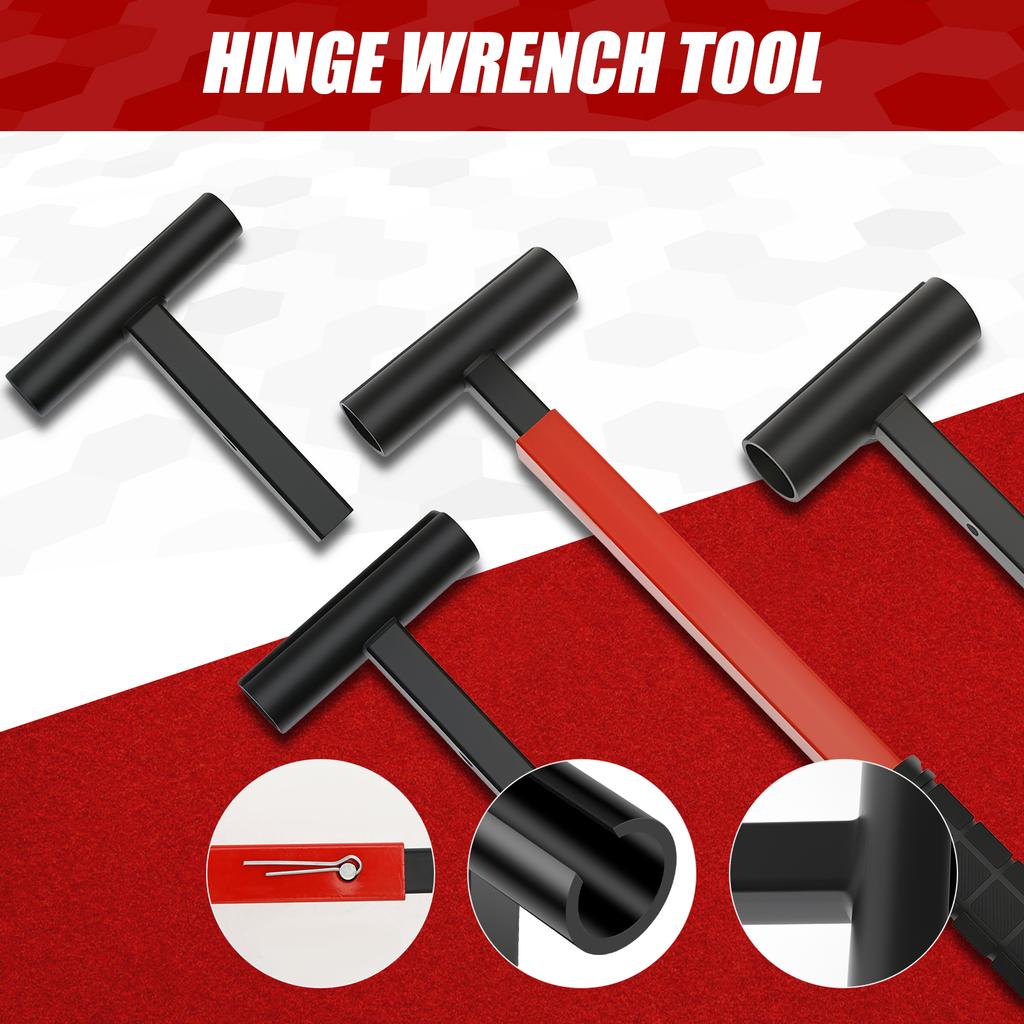 4 In 1 Hinge Gap Adjusting Tool Kit with Rubber Grip and Work Gloves Heavy Duty Hinge Gap Adjusting Hinge Wrench Heads Tools