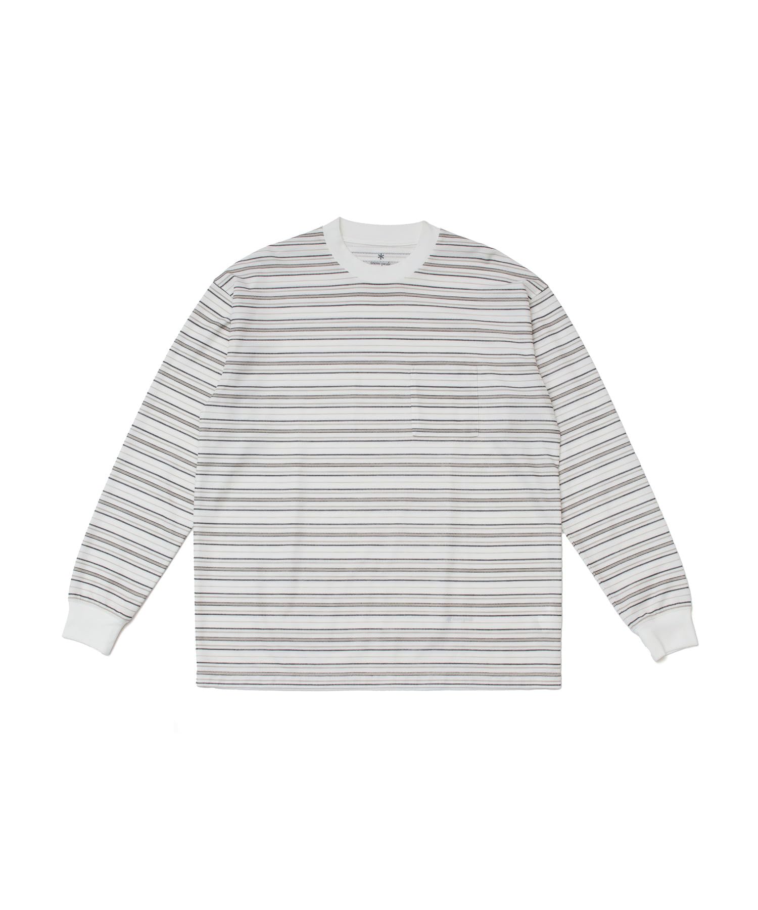 

Snow Peak Hybrid Wool Mesh Stripe Cut and Long Sleeve and Sizes L/S T-Shirt SW-25AU014, Sew, T-Shirt, Men s Women s, Gray, BD-XL