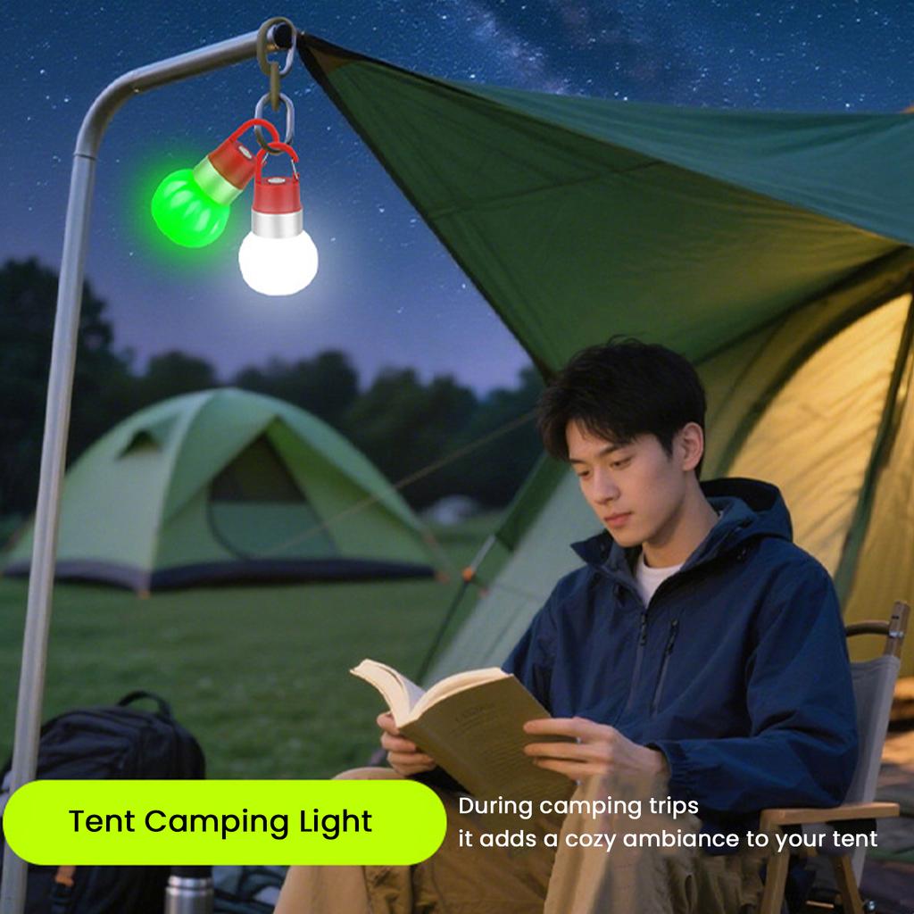 Portable Outdoor Camping Light with Hook Detachable Bottle Cap Light Rechargeable for Camping Hiking Backpacking Fishing