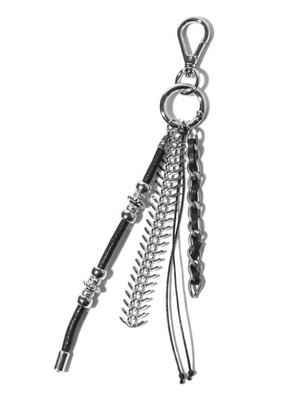 BASEMOMENT Leather Mix Chain Keyring