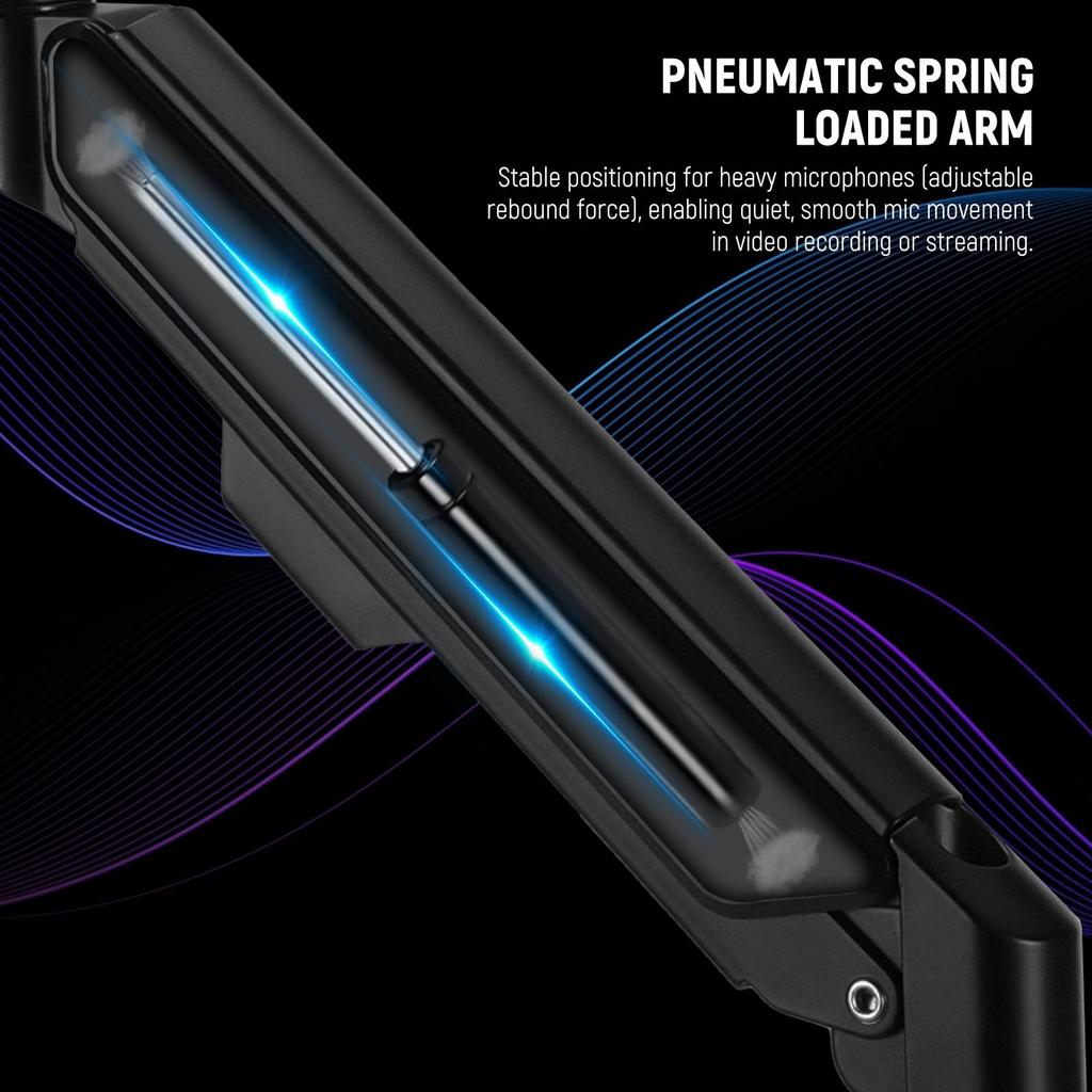 NEEWER Slim Microphone Arm Desk Rotating Boom Arm with Air Damping and Cable Management Compatible with Shure and Blue Yeti Microphones for Game