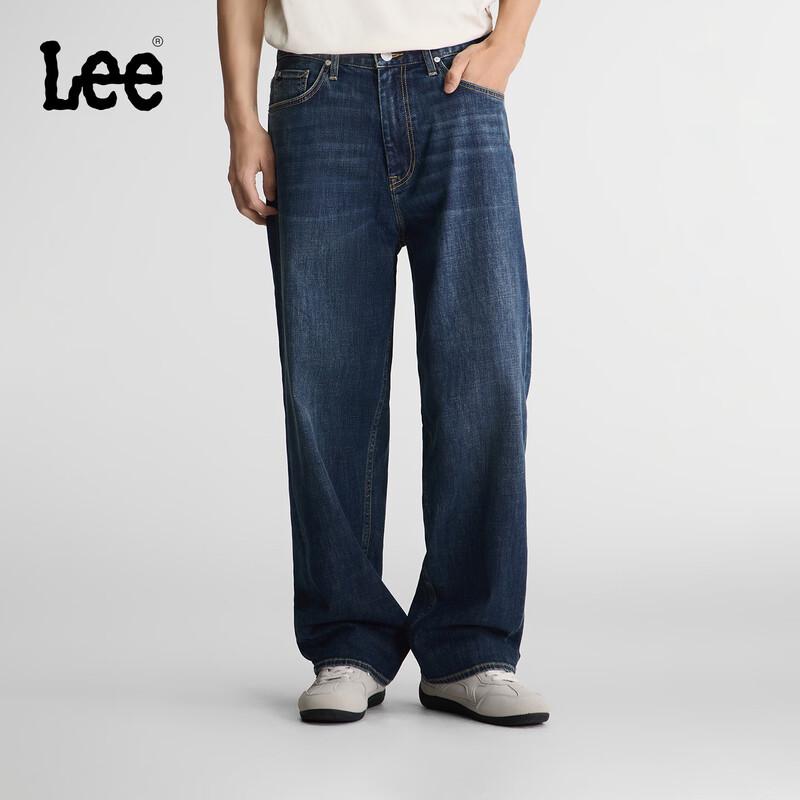 Мужские джинсы Lee, размер M, темно-синие, свободные, широкие, из денима 29