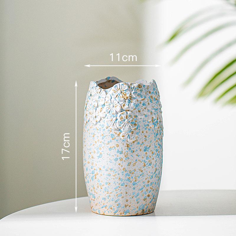 Minimalist Kiln-Fired Ceramic Vase: Home Living Room Decor for Fresh or Dried Flowers