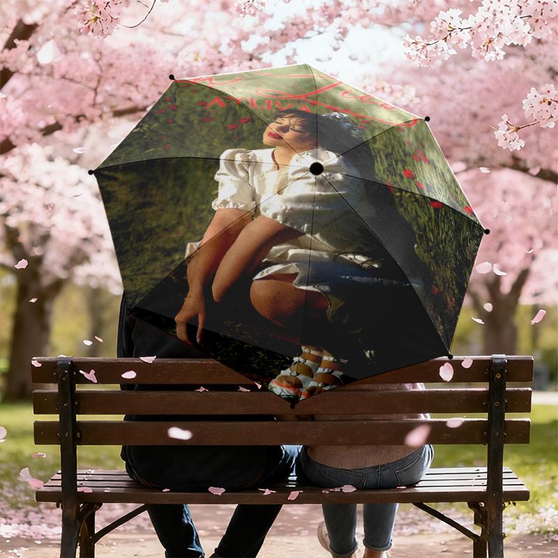 1pc Ayliva Tour Poster Umbrella Portable Folding Umbrella Iron Frame Hole Bone Structure Outdoor Home Umbrella