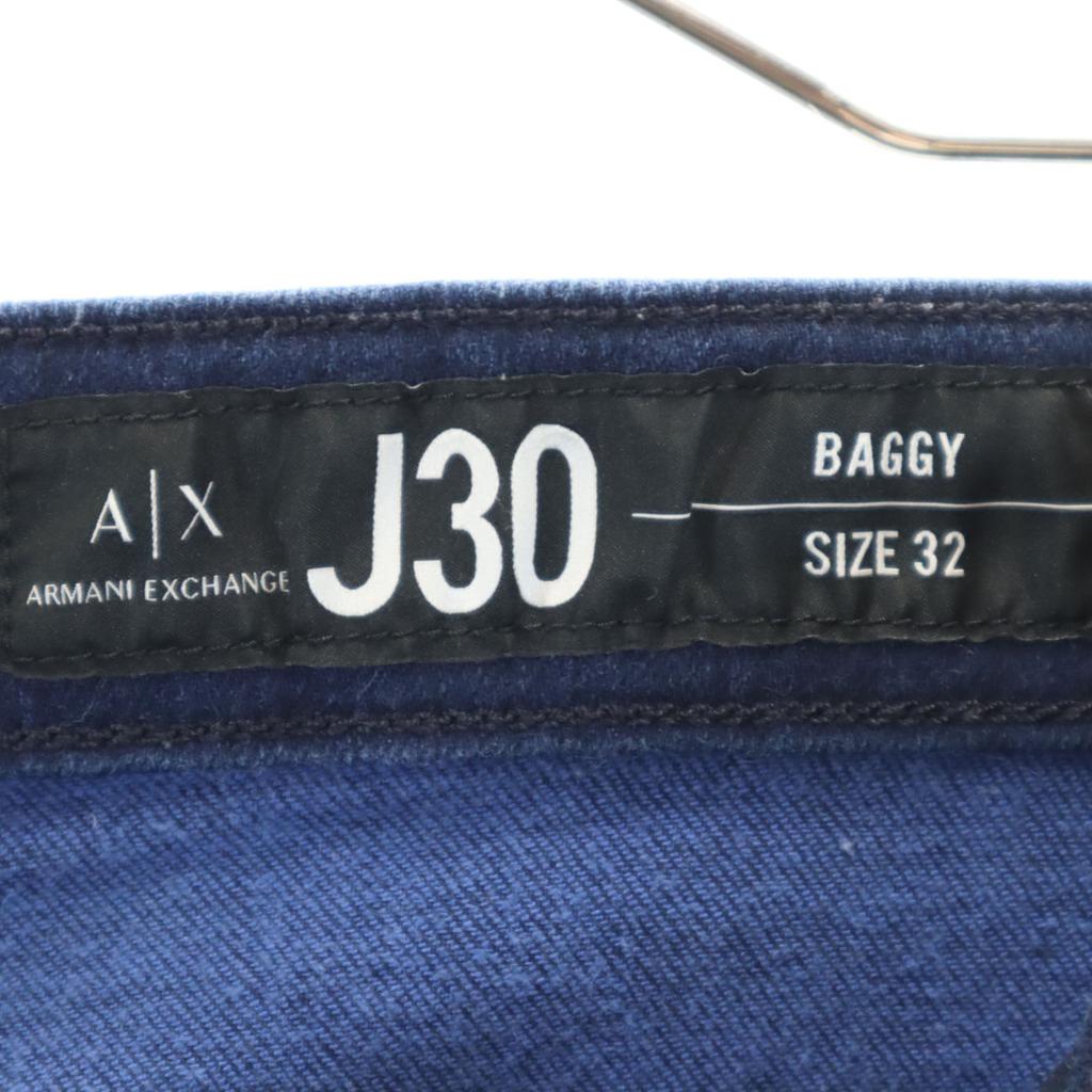 ARMANI EXCHANGE Tapered denim pants W32 Navy J30 BAGGY JEANS STRETCH Men's Used