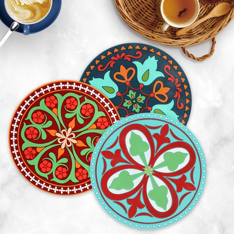 Bohemian Ethnic Style Non-Slip Insulated Coaster for Coffee, Tea, and Bowls
