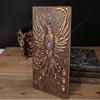 3D Phoenix Bronze Leather Journal Writing Notebook With 200 Pages  Handmade Leather Diary,Travel Diary Gift