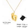 Customized Carving Name Date Foot Necklace Stainless Steel Personalized Necklace Couple Friendship Footprints Family Gift