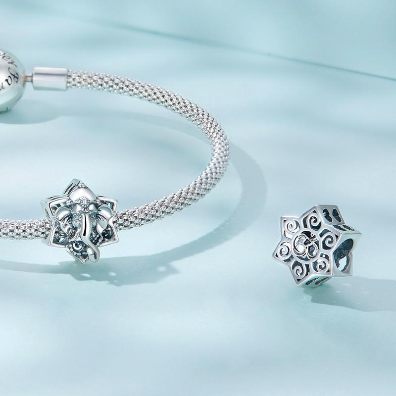WOSTU 925 Sterling Silver Vintage Hollow Charms Bead Diamond Cut Pendant For Women Fit Original Bracelet Necklace Jewelry Making