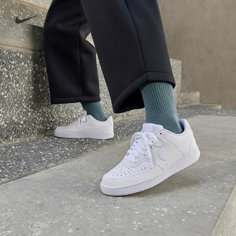 Nike Women's White Sneakers Flat Sole Summer Sports Shoes NIKE COURT VISION LOW DH3158