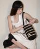Slowslowly Moroccan Handmade Crochet Stripe Bucket Bag _ Black
