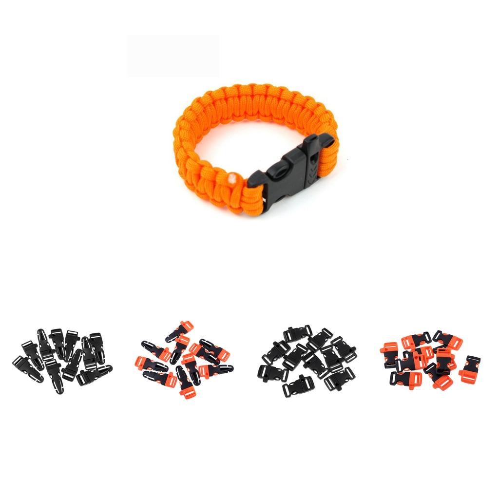 10 Pack Plastic Side Release Buckle Hand Strap Hook Emergency Whistle Strap Clip for Backpacking Climbing Rope
