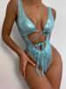 Sexy Onepiece Laceup Black Womens Swimsuit Solid Color Plus Size