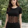 Elastic Wide Cummerbunds Solid Color Western Cowboy Belt Retro PU Leather Corset  Outfits