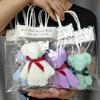 Set of 6 Soft Plush Bear Towels with Bag, Functional Cartoon Doll Gifts, Home Decor, Room Decoration, Birthday Party Supplies