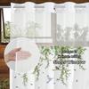 No Hook  Floral with Birds Shower Curtain With Snap-in Fabric Liner, Sheer Top Window, Waterproof Double Layer Bathtub Curtain