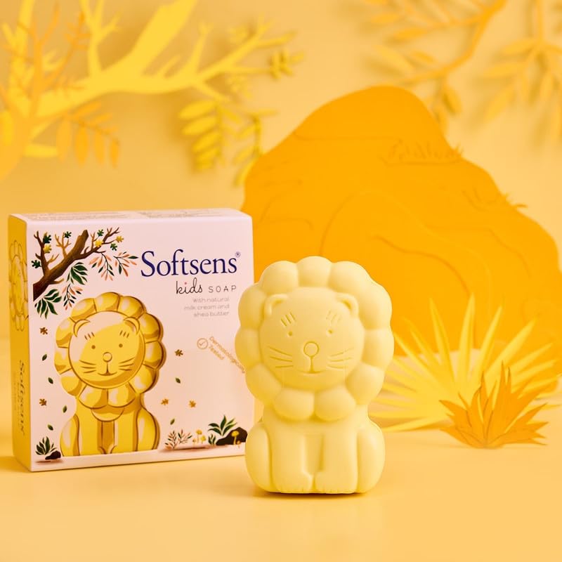 Softsens Kids Soap Samba 75G Gentle Nourishing Care With Shea Butter & Natural Milk Cream For Toddlers 2-10 Years Pack of 5 x 75g