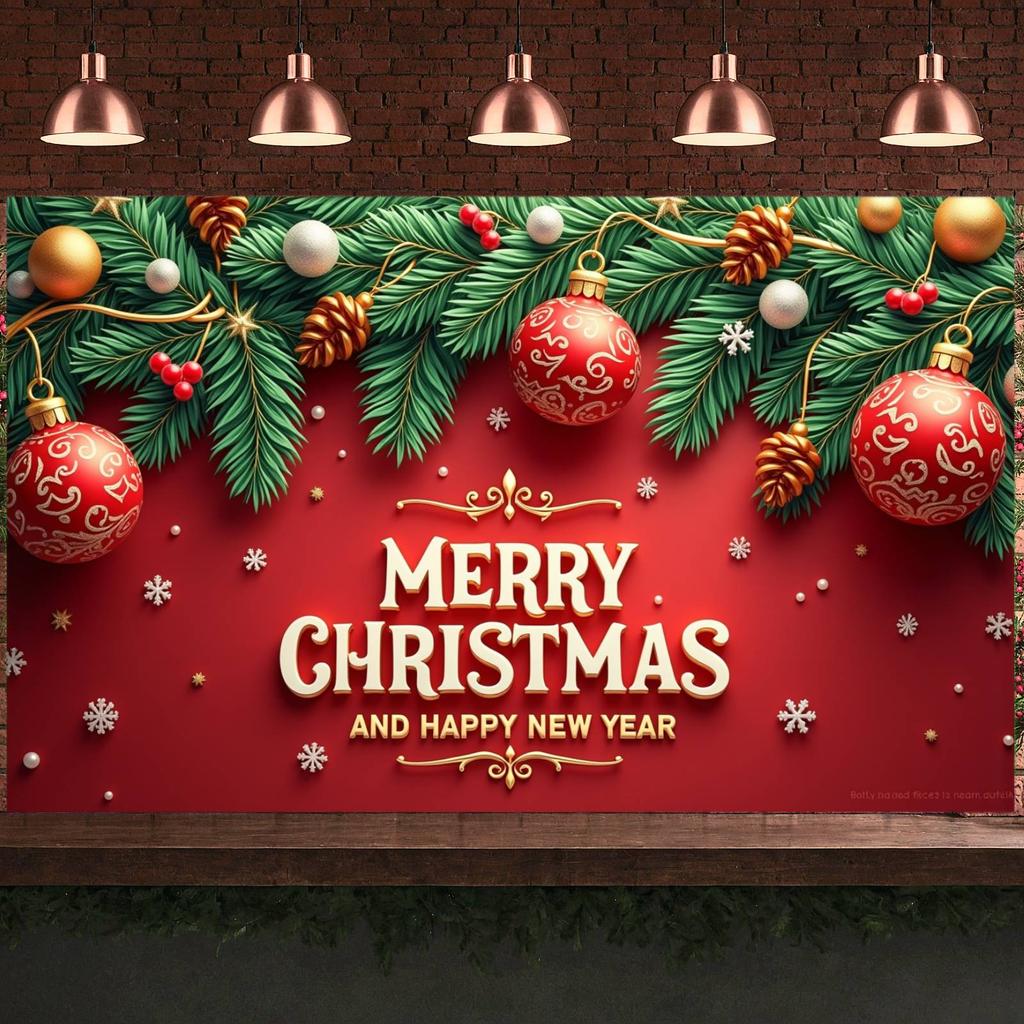 Holiday Banner Snowflakes Merry Christmas Banner Happy New Year Banner Festive For Holiday Celebration Festive Event Xmas Event