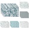 4 st Moderna Minimalistiska Bordsdukar Färsk Bladgren Mönster Naturlig Stil Vattentåliga Värmebeständiga för Matsal Kök Dekor