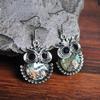 Bohemia Owl Drop Earrings Inlaid Faux Zircon Vintage Style  Silver Plated Jewelry Gift For Women Girls