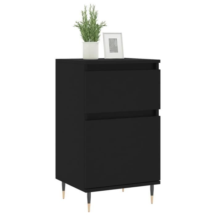 VidaXL Buffets 2 pcs noir 40x35x70 cm bois d’ingénierie 831135