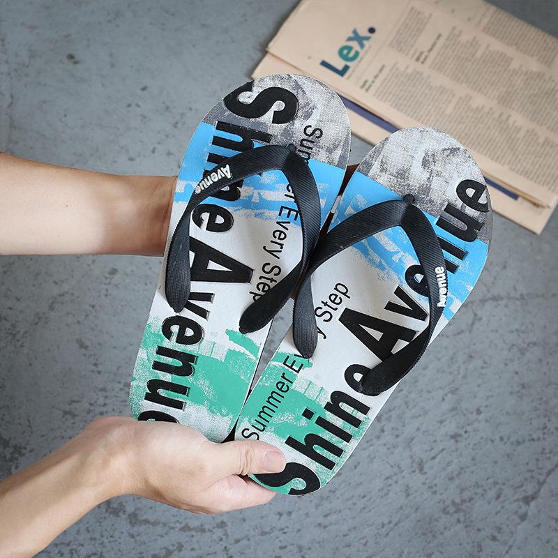 Trendy Black Korean Style Anti-Slip Flip-Flops for Men - Soft Sole Summer Outdoor Slippers