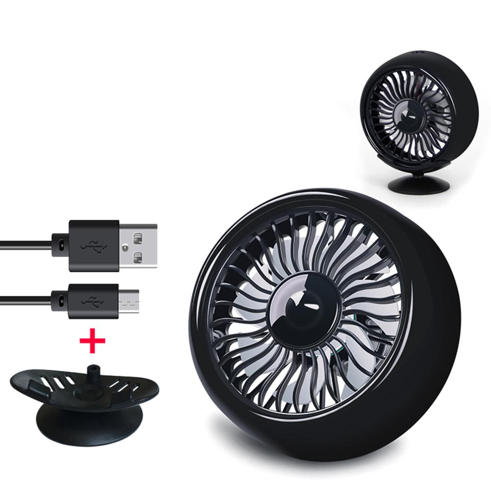 

Автомобильный вентилятор с питанием от USB, охлаждающий циркуляционный вентилятор с 3 скоростями, низким уровнем шума, красочной подсветкой, портативный мини-охладитель для седана, внедорожника, автофургона чёрный
