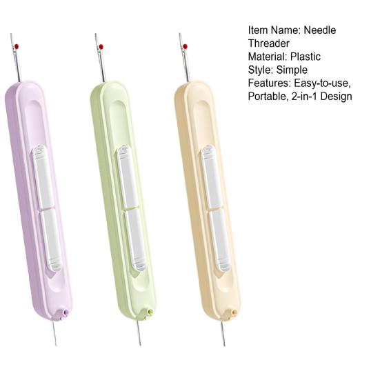 Plug-in Needle Threader 2-in-1 Needle Threader And Thread Removal Tools Stretchable Portable Seam Opener for Hand Sewing Knitting Quilting
