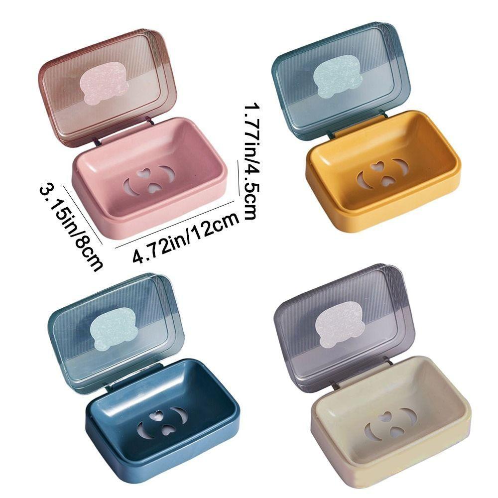 Plastic Clamshell Soap Box Cartoon Soap Container Soap Dish Soap Dish with Lid  for Home