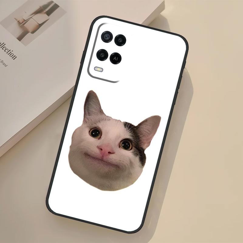 Beluga Cat Meme Face Smiling Case For Oppo A17 A57 A77 A74 A54 A94 A78 A98 A18 A60 A80 A40 A38 A58 A96 A76 A16 A15 A5 Pro
