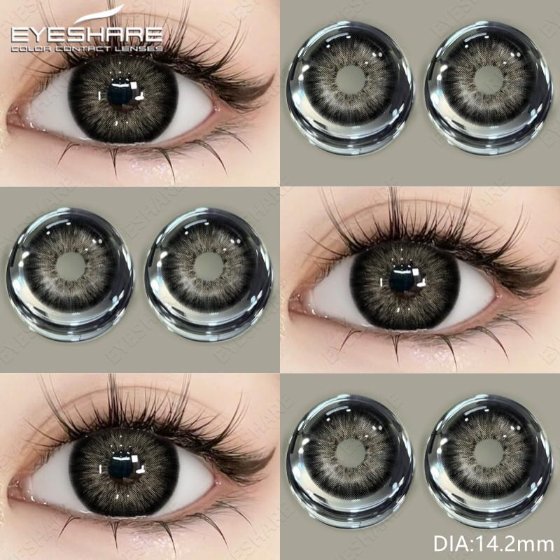 Eyeshare 2PCS PATTAYA Colored Contact Lenses for Eyes 0 ~ -8.00 Prescription Myopia Contact Lenses Natural Lens Beauty Cosmetics