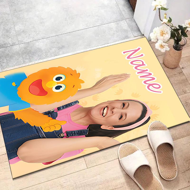 Tappetino Personalizzato Ms Rachel Mat con Nome, Tappeto Lavabile in Poliestere per Ingresso Interno, Regalo per Natale, Pasqua, Giorno del Ringraziamento