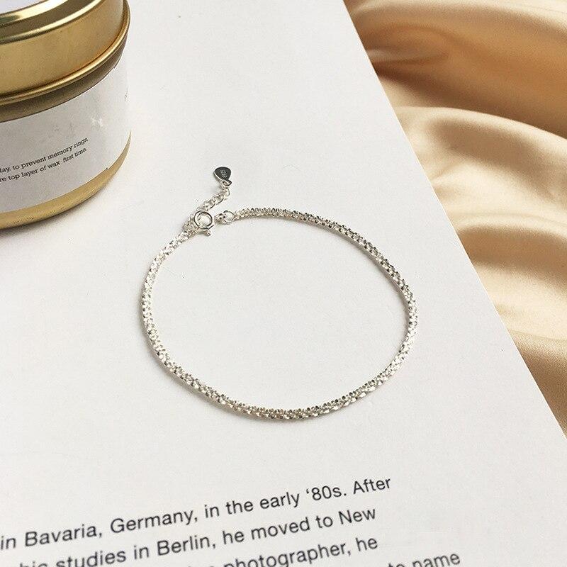 925 Sterling Silver Chain Bracelet For Women Fashion Adjustable Bracelet Minimalist Jewelry Gifts Wholesale S -B446