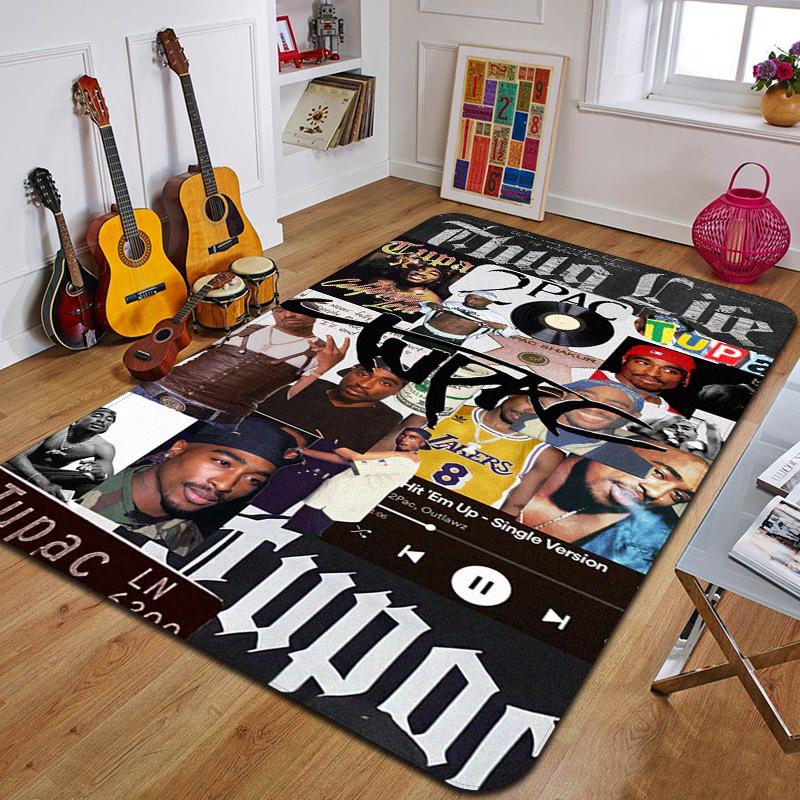 Kober s potiskem T-Tupac módní podložka na jógu dekorativní koberec do ložnice dekorativní podlahová rohožka do obývacího pokoje koupelny narozeninový dárek