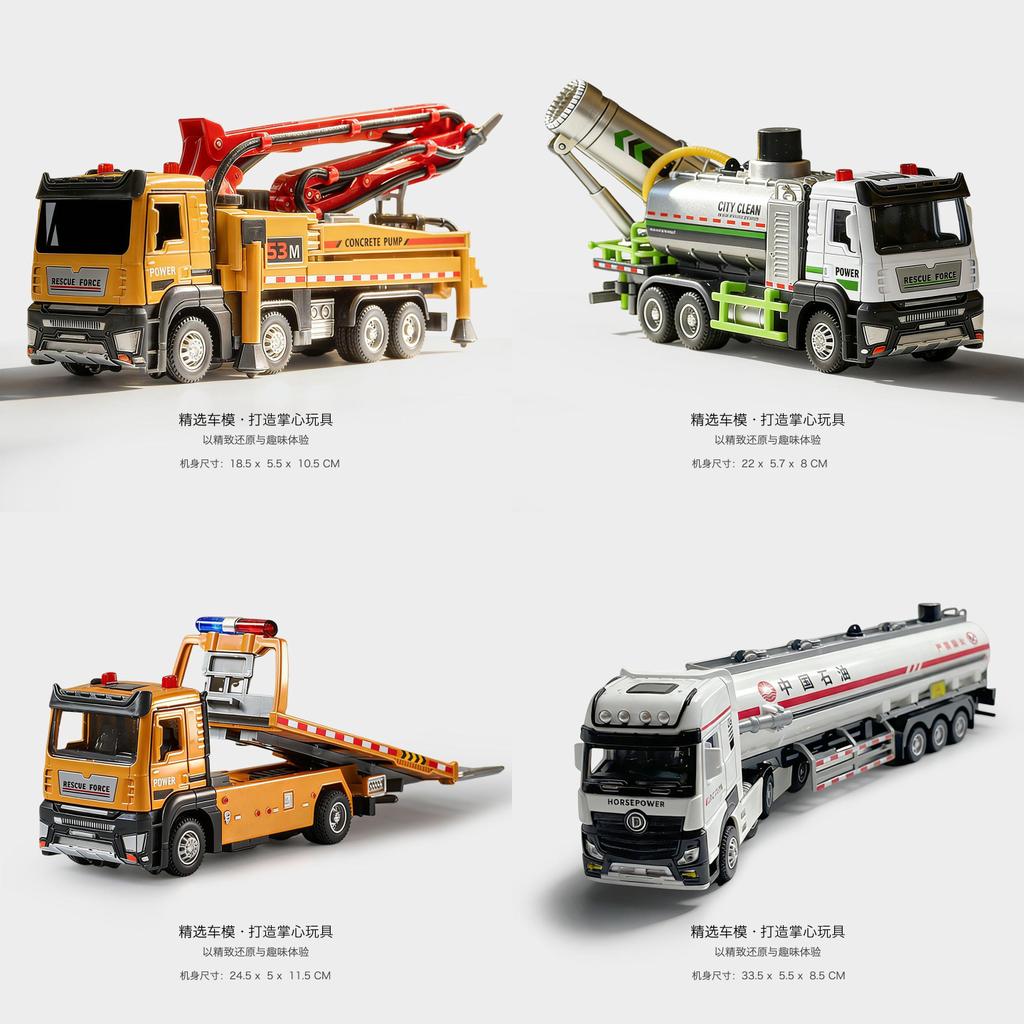 Plastic Water Truck Playset With Spray Function And Sound Effects For Children