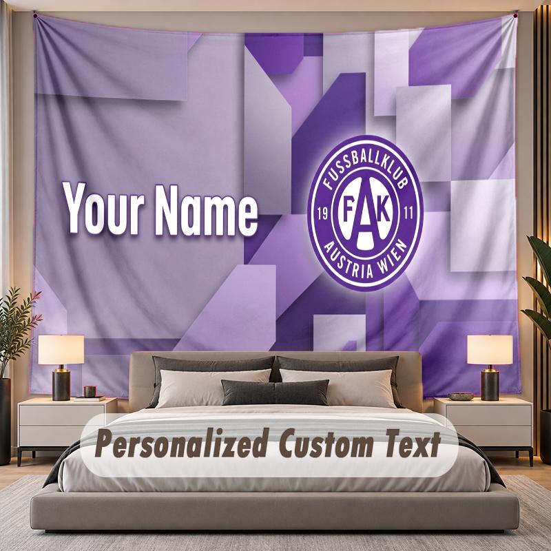 Custom Name Text Tapestry Austria Wien FC Personalized Polyester Wall Tapestry For Bedroom And Room