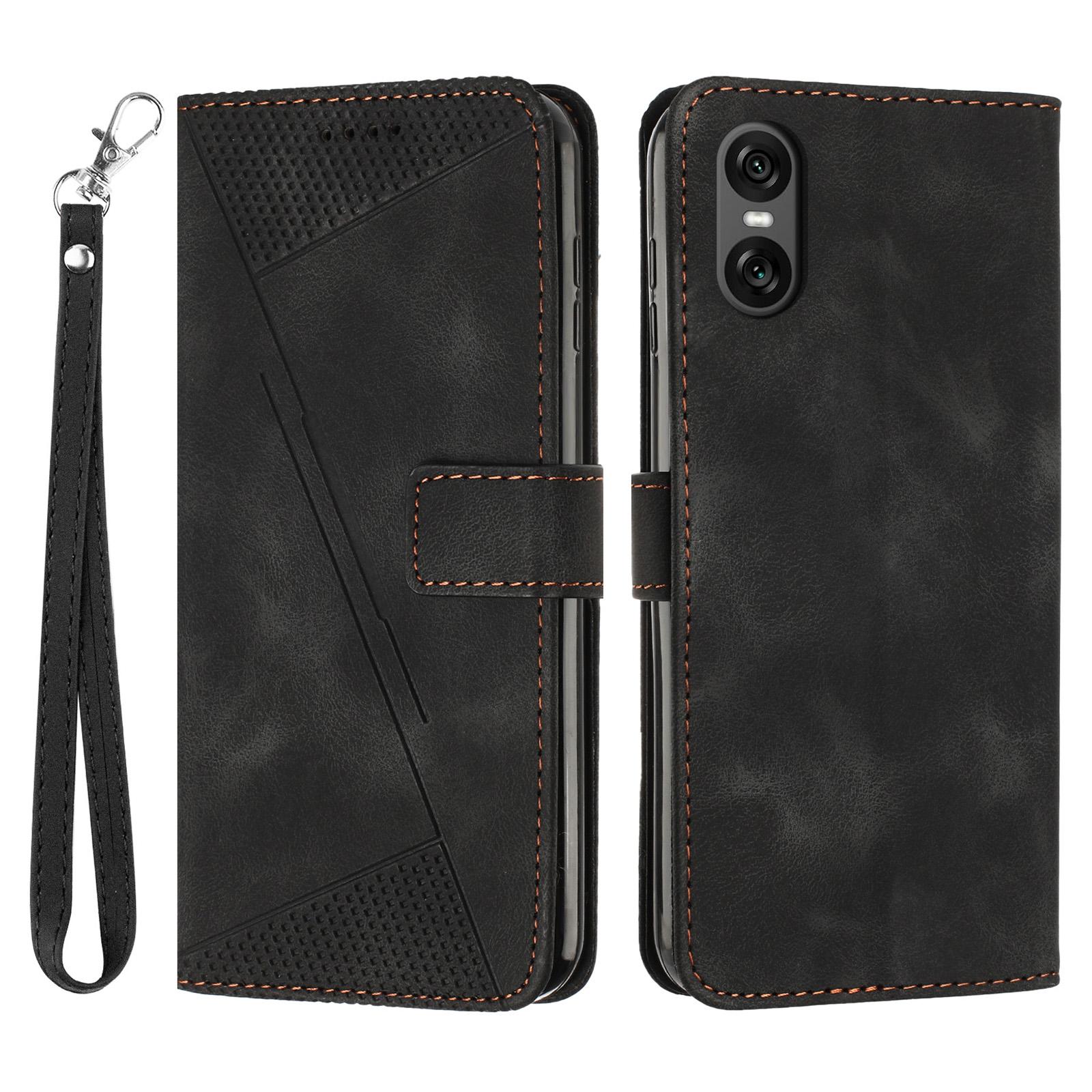 

For Sony Xperia 5 VI Case Handbag Imprinted Triangle Leather Phone Cover F
