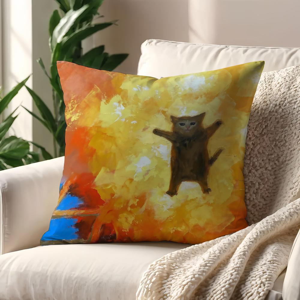 Funny Cat Emojis Boom Cushion Cover Decoration Room Shop Car Best Home Office Coffee Pillow Sofa Printing Nordic Simplicity Hit