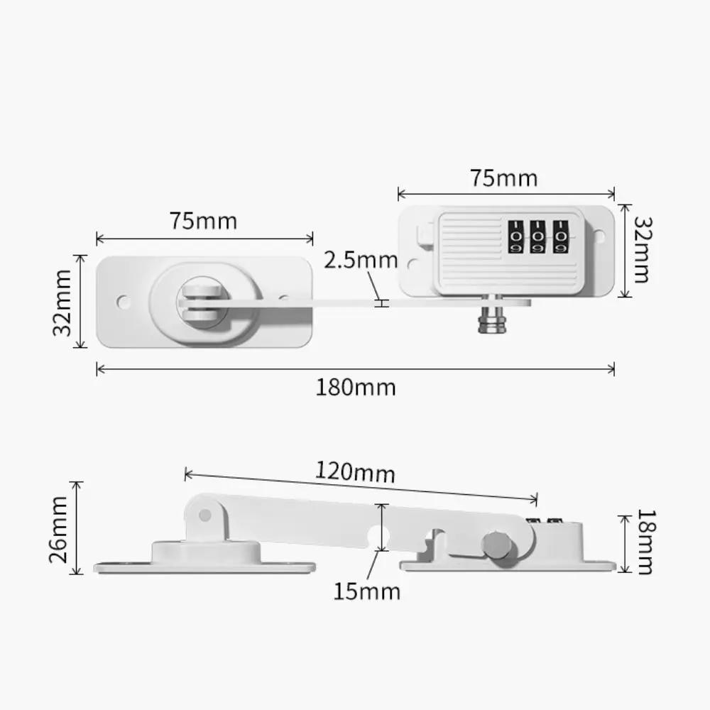 ABS Safety Lock No Drilling Installation Coded Lock System Unisex Protection Lock Anti-pinch Design Strong Fixation