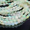Natural White Faceted Multi Ethiopian Opal Maniya Beads, Multi Fire Gemstone Strand Beads.