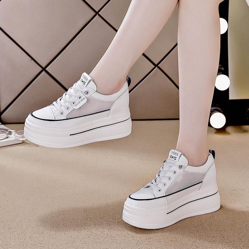 Inner heightening platform casual shoes autumn season new dad shoes elastic band single shoes