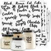 Talented Kitchen Labels for Food Containers - 135 Count, Preprinted Black Cursive On Clear Backing, Water-Resistant - Pantry & Kitchen Storage Labels