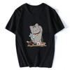Japanese Cat Anime Neko RaUnisex T Shirt Unisex Women Aesthetic Loose Breathable Vintage Tshirt Harajuku Streetwear Camisetas Hombre