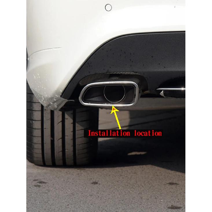 Stainless Steel Exhaust Pipe Decor Trim For Mercedes Benz CLA C117 SLK 2009-2016 2 Pcs Polished Tail Throat Cover Auto Parts