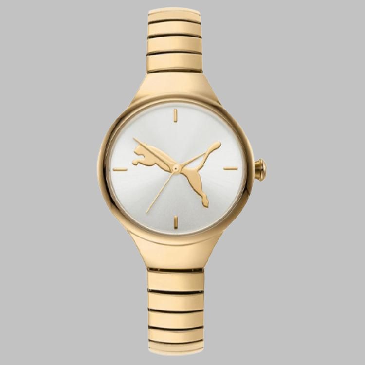 Puma Contour Series Quartz Watch Stainless Steel Band 28Mm White Dial 30M Water Resistant Women watches P1061